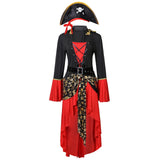 Women's Sexy Pirate Captain Mediaeval Gothic Fancy Costume Halloween Cosplay