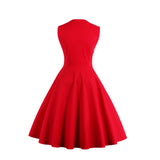 Women's Sleeveless Rockabilly Polka Dot Cocktail Party Vintage Dress