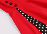 Women's Sleeveless Rockabilly Polka Dot Cocktail Party Vintage Dress