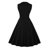 Women's Sleeveless Rockabilly Polka Dot Cocktail Party Vintage Dress