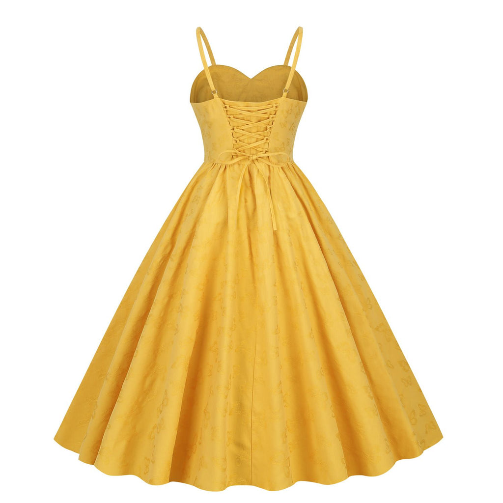 Women's Sleeveless Vintage 1950s Cocktail Party Swing Dress Spaghetti – Hiipps