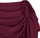 Women's Steampunk Skirt Ruffle High Low Outfits Gothic Plus Size Pirate Dress