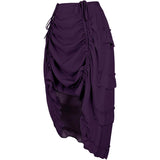 Women's Steampunk Skirt Ruffle High Low Outfits Gothic Plus Size Pirate Dressing
