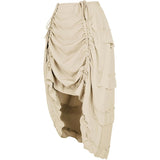 Women's Steampunk Skirt Ruffle High Low Outfits Gothic Plus Size Pirate Dressing
