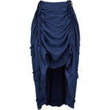 Women's Steampunk Skirt Ruffle High Low Outfits Gothic Plus Size Pirate Dressing