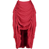 Women's Steampunk Skirt Ruffle High Low Outfits Gothic Plus Size Pirate Dressing