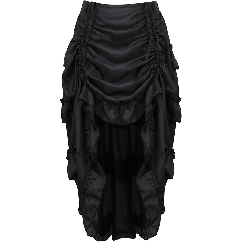 Women's Steampunk Skirt Ruffle High Low Outfits Gothic Plus Size Pirate Dressing
