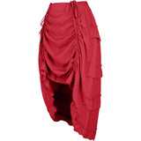 Women's Steampunk Skirt Ruffle High Low Outfits Gothic Plus Size Pirate Dressing