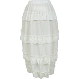 Women's Steampunk Skirt Ruffle High Low Outfits Gothic Plus Size Pirate Dress