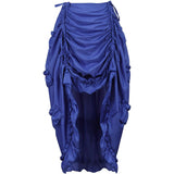 Women's Steampunk Skirt Ruffle High Low Outfits Gothic Plus Size Pirate Dressing