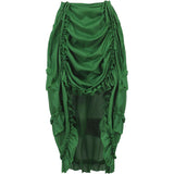 Women's Steampunk Skirt Ruffle High Low Outfits Gothic Plus Size Pirate Dressing