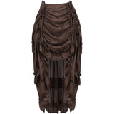 Women's Steampunk Skirt Ruffle High Low Outfits Gothic Plus Size Pirate Dressing