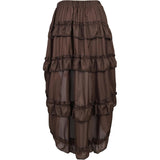 Women's Steampunk Skirt Ruffle High Low Outfits Gothic Plus Size Pirate Dressing