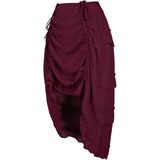 Women's Steampunk Skirt Ruffle High Low Outfits Gothic Plus Size Pirate Dress