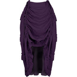 Women's Steampunk Skirt Ruffle High Low Outfits Gothic Plus Size Pirate Dressing