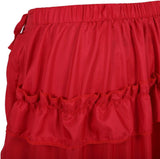 Women's Steampunk Skirt Ruffle High Low Outfits Gothic Plus Size Pirate Dressing