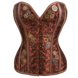 Women's Steampunk Spiral Steel Boned Vintage Retro Corset Tops Bustier