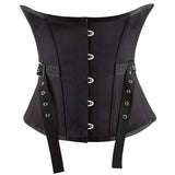 Women's Steampunk Steel Boned Waist Cincher Underbust Corset with Belt