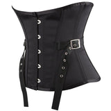 Women's Steampunk Steel Boned Waist Cincher Underbust Corset with Belt