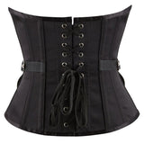 Women's Steampunk Steel Boned Waist Cincher Underbust Corset with Belt