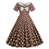 Women's Vintage 1950's Polka Dot Spring Garden Rockabilly Swing Prom Party Cocktail Dress