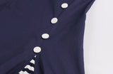 Women's Vintage 50s Navy Floral A-Line Swing Midi Dress