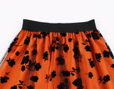 Women's Vintage Mesh Skirt Elastic Waist Gauze Puffy Long Swing Skirt