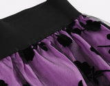 Women's Vintage Mesh Skirt Elastic Waist Gauze Puffy Long Swing Skirt