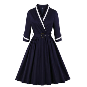 Women's Vintage Polka Dot 1950s Retro Rockabilly Swing Dresses