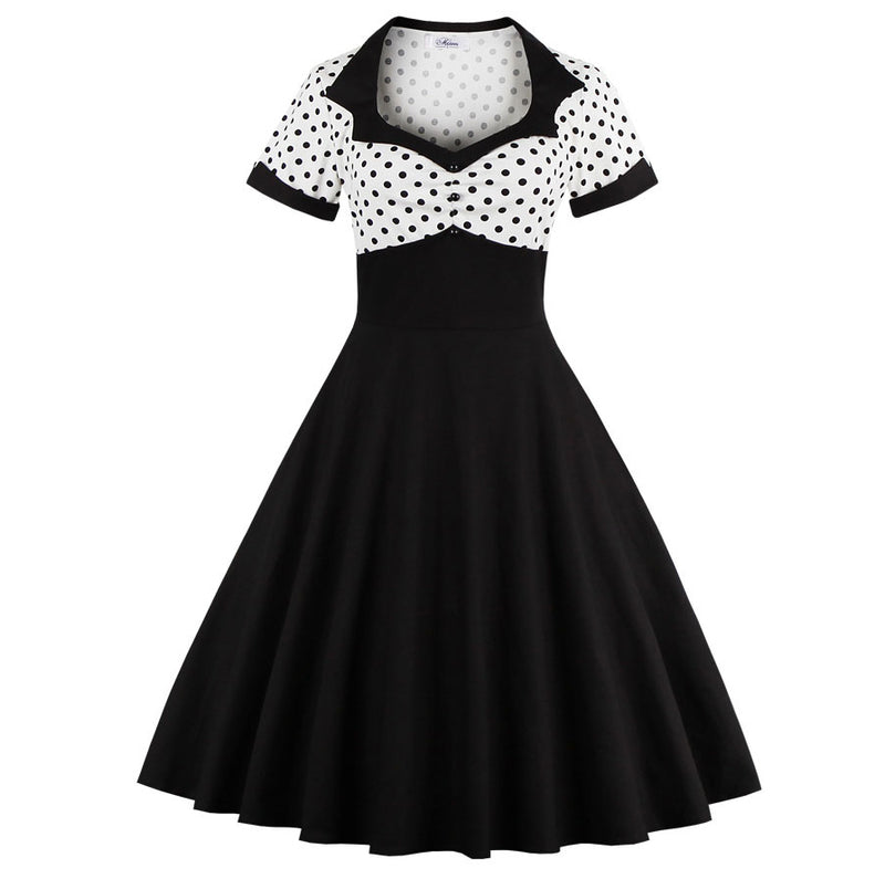 Women's Vintage Polka Dot 1950s Retro Rockabilly Swing Tea Dresses