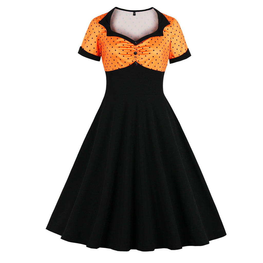 Women's Vintage Polka Dot 1950s Retro Rockabilly Swing Tea Dresses