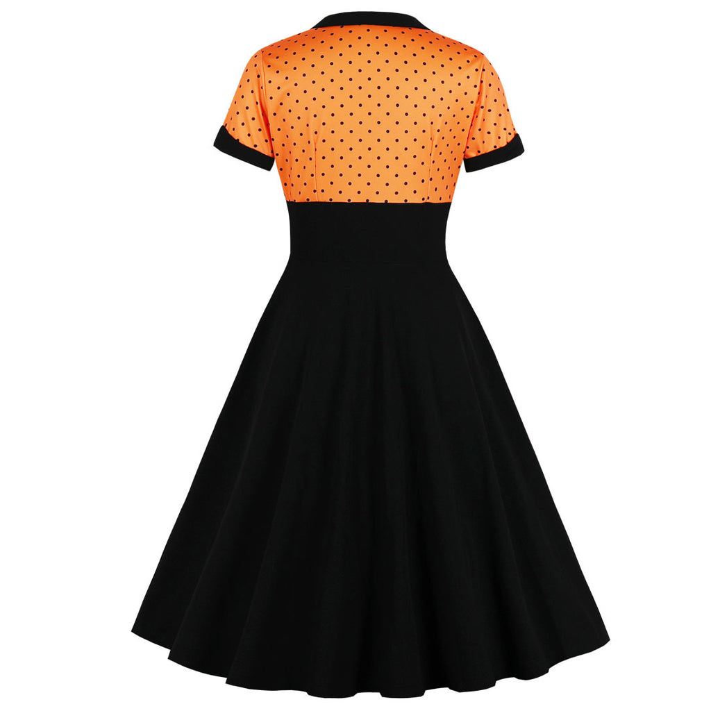 Women's Vintage Polka Dot 1950s Retro Rockabilly Swing Tea Dresses