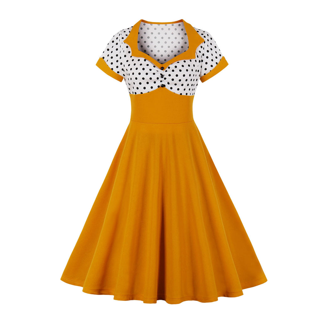 Women's Vintage Polka Dot 1950s Retro Rockabilly Swing Tea Dresses