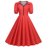 Women's Vintage Retro Polka Audrey Dress 1950s Cocktail Dress