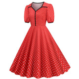 Women's Vintage Retro Polka Audrey Dress 1950s Cocktail Dress