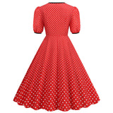 Women's Vintage Retro Polka Audrey Dress 1950s Cocktail Dress