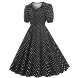 Women's Vintage Retro Polka Audrey Dress 1950s Cocktail Dress