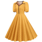 Women's Vintage Retro Polka Audrey Dress 1950s Cocktail Dress