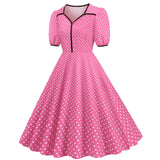 Women's Vintage Retro Polka Audrey Dress 1950s Cocktail Dress