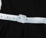 Women's Vintage Short Sleeve A Line Midi Summer Dress with Belt