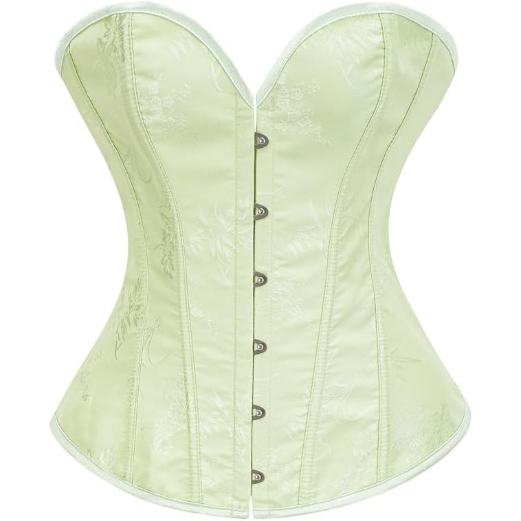 Women's Beautiful Classic Corset Top Satin Overbust Lace Up Waist Trainer