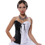 Women's Corset Bustier Top Sexy Lingerie Sets Black Red Overbust
