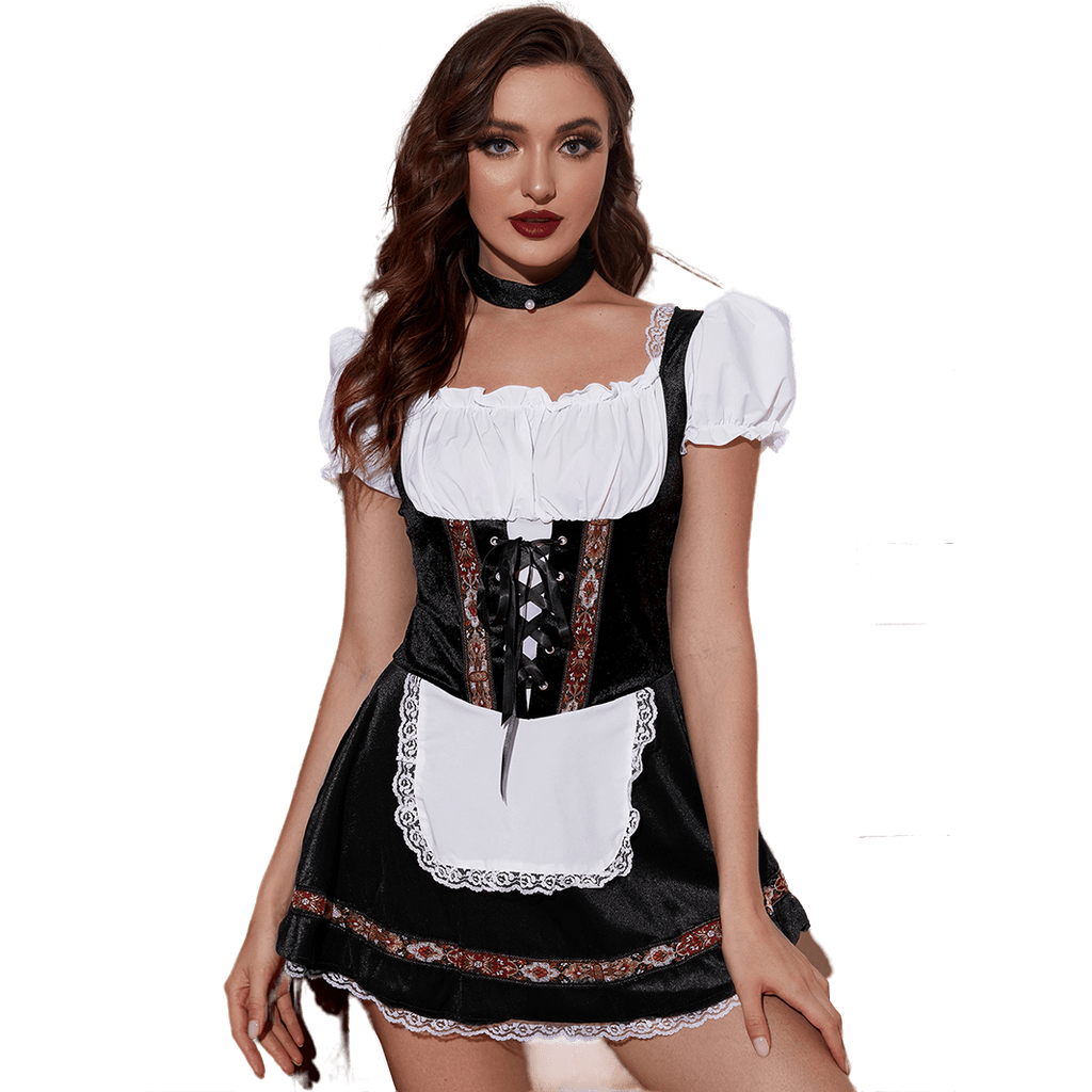 Women's German Dirndl Dress Off Shoulder Oktoberfest Beer Girl Costume