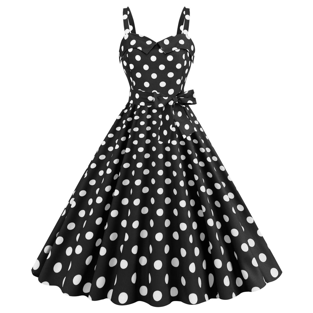 Womens Retro Rockabilly Dress Floral Halter Audrey Hepburn 50's 60's Party Costume Gown
