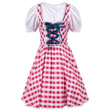 Womens 3Pcs Oktoberfest Halloween German Bavarian Velvet Dirndl Dress