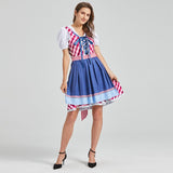 Womens 3Pcs Oktoberfest Halloween German Bavarian Velvet Dirndl Dress