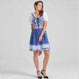 Womens 3Pcs Oktoberfest Halloween German Bavarian Velvet Dirndl Dress