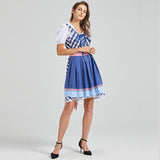 Womens 3Pcs Oktoberfest Halloween German Bavarian Velvet Dirndl Dress