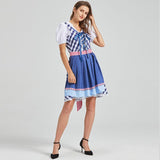 Womens 3Pcs Oktoberfest Halloween German Bavarian Velvet Dirndl Dress