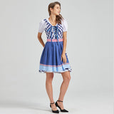 Womens 3Pcs Oktoberfest Halloween German Bavarian Velvet Dirndl Dress